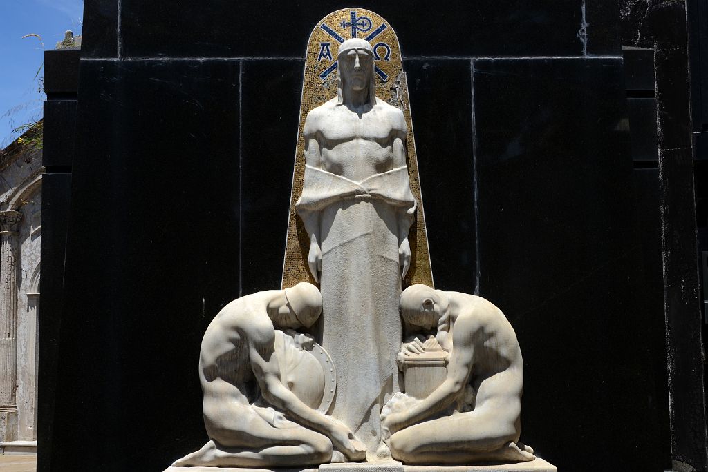 37 Statue Of Art Deco Christ With Two Attendants On Mausoleum Of The Velaz Family Recoleta Cemetery Buenos Aires